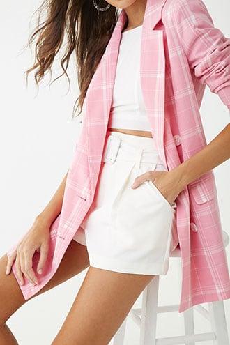 Forever21 Vero Moda Double-breasted Plaid Blazer