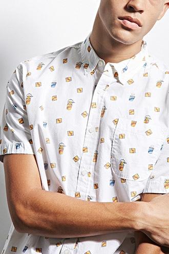 Forever21 Alpha Beta Ramen Print Shirt