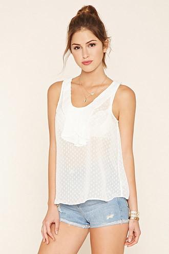 Forever21 Women's  Ruffled Flat Collar Top