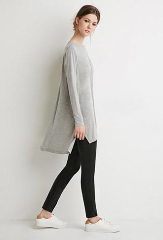 Love21 Longline Dropped-hem Top