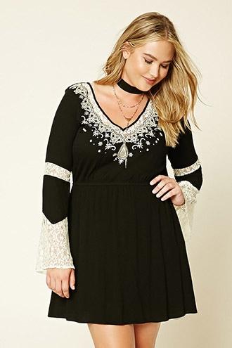 Forever21 Plus Women's Plus Size Lace Mini Dress
