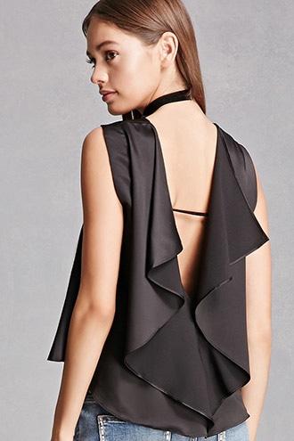 Forever21 Draped-back Satin Tank Top
