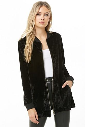 Forever21 Velvet Zippered Jacket