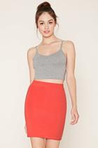 Forever21 Women's  Red Cotton-blend Pencil Skirt