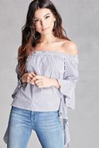 Forever21 Pinstriped Off-the-shoulder Top