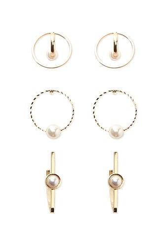 Forever21 Geo Faux Pearl Earring Set