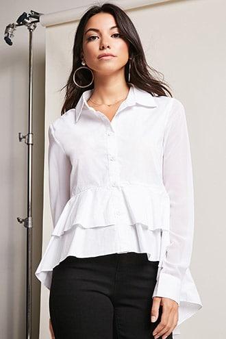 Forever21 Tiered High-low Shirt
