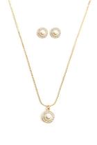 Forever21 Faux Pearl Halo Necklace & Earring Set