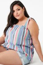 Forever21 Plus Size Striped Self-tie Top