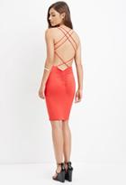 Forever21 Women's  Ruched Strappy Back Dress (red)
