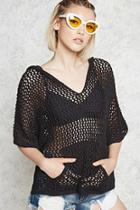 Forever21 Netted Sweater-knit Hoodie