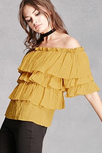 Forever21 Textured Off-the-shoulder Top