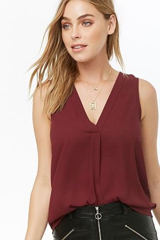 Forever21 Chiffon V-neck Tank Top