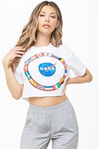 Forever21 Nasa Cropped Graphic Tee