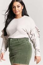 Forever21 Plus Size Marled Tiered Ruffle Top