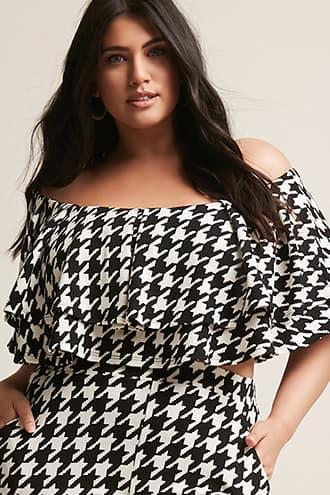 Forever21 Plus Size Eta Houndstooth Crop Top