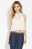 Forever21 Women's  Lace Boxy Top