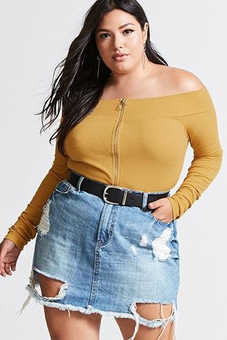 Forever21 Plus Size Ring Pull Crop Top