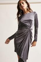 Forever21 Asymmetrical Satin Ruched Dress