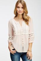 Forever21 Crochet Button-front Top