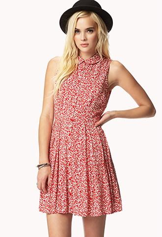 Forever21 Pleated Floral Print Dress