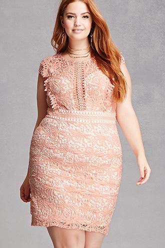 Forever21 Soieblu Crochet Overlay Dress