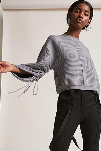 Forever21 Gathered Flare Sleeve Sweater