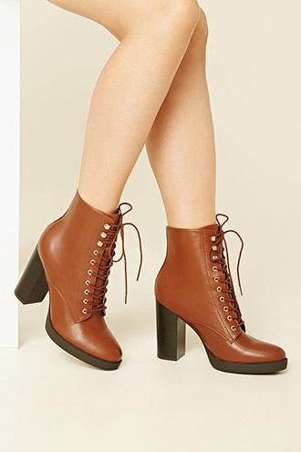 Forever21 Women's Lace-up Ankle Booties