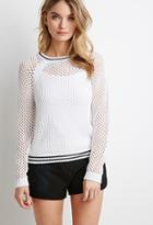 Love21 Varsity Stripe Open-knit Sweater