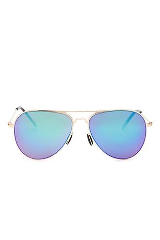 21 Men Gold & Purple Men Aviator Sunglasses