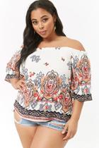 Forever21 Plus Size Ornate Off-the-shoulder Top