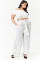 Forever21 Plus Size Striped Self-tie Palazzo Pants