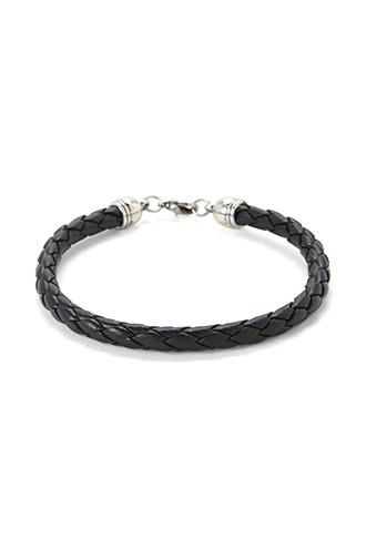 21 Men Men Faux Leather Woven Bracelet