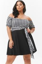 Forever21 Plus Size Gingham Contrast Mini Dress