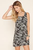 Forever21 Women's  Black & Cream Paisley Print Shift Dress