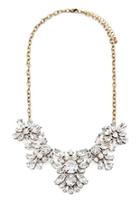Forever21 Rhinestone Flower Statement Necklace (antic Gold/clear)