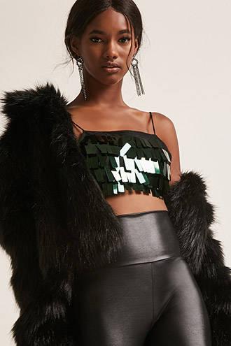 Forever21 Motel Sequin Crop Top