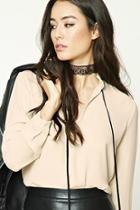 Forever21 Ruffled Tie-neck Blouse