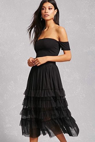 Forever21 Kikiriki Ruffled Tulle Skirt