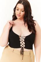 Forever21 Plus Size Ribbed Lace-up Cami