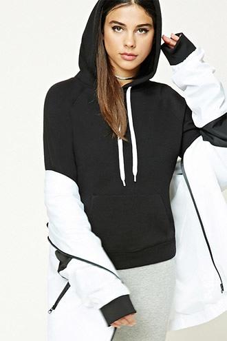 Forever21 Fleece Knit Raglan Hoodie