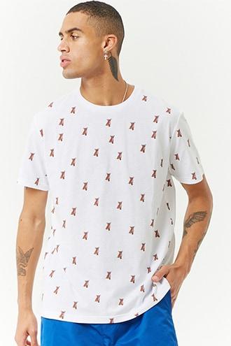 Forever21 Dog Print Crew Neck Tee