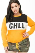 Forever21 Plus Size Chill Graphic Colorblock Pullover