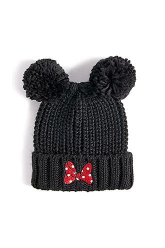 Forever21 Minnie Mouse Ribbed Knit Pom Pom Beanie
