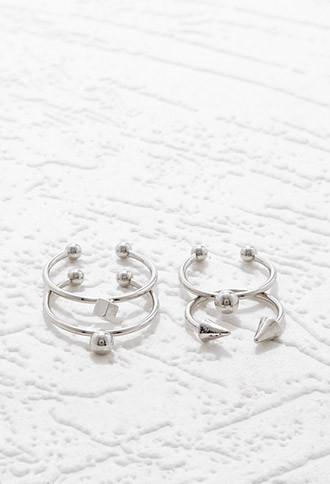 Forever21 Open-ended Midi Ring Set (silver)