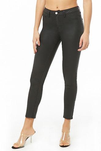Forever21 Coated Skinny Pants
