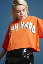 Forever21 Play Hard Oversized Crop Top