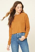 Forever21 Women's  Amber Raw-cut Fleece Pullover