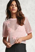 Forever21 Sheer Netted Star Patch Top