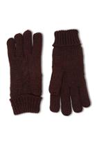 21 Men Men's  Burgundy Men Marled Cable Knit Gloves